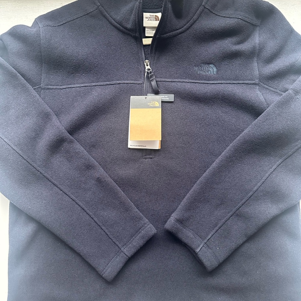 The North Face Men's Navy Zip-Up Fleece Pullover